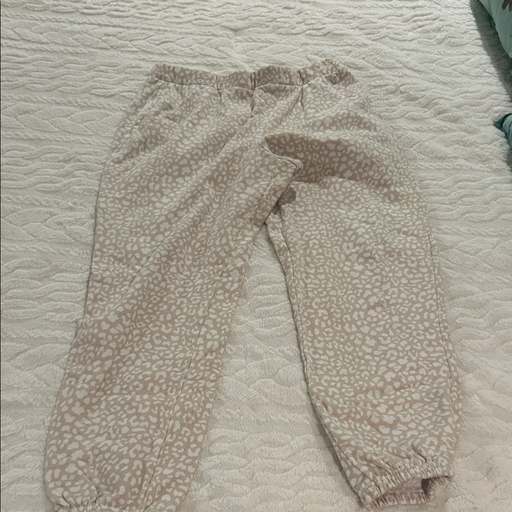 Beige Leopard Print Pants